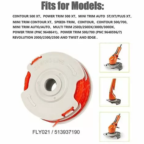 BAICCCF Accessoire Pour Débroussailleuse Lot De 8 Bobines Et Lignes De Débroussailleuse à Double Alimentation Automatique Compatibles Avec Flymo Fly021 6 BAICCCF Accessoire Pour Débroussailleuse Lot De 8 Bobines Et Lignes De Débroussailleuse à Double Alimentation Automatique Compatibles Avec Flymo Fly021 – Image 4
