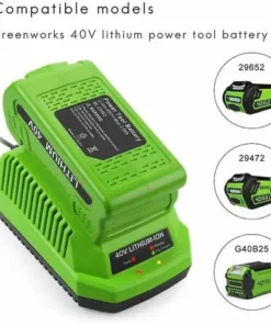 BAICCCF Accessoire Pour Débroussailleuse Chargeur De Batterie Au Lithium 40 V Compatible Avec La Prise EU De Batterie Li-ion Greenworks 40 V -Débroussailleuse Soldes Magasin 65669799 4