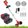 MAGICFOX Débroussailleuse Sans Fil Avec 2 Batteries 4.0A , 3 En 1 Coupe-Bordure 90° Régler Avec Roue De Guidage Pour Coupe De Jardin, Pelouse -Débroussailleuse Soldes Magasin 65747147 1