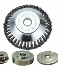 KAEJYIUT Tête Brosse Désherbage Avec Contre-écrou Pour Débroussailleuse, Plateau Désherbage En Fil D'acier Universel, Tête D'herbe Roue Au Manganèse Brosse Pièces De Rechange, 150 X 25,4 Mm