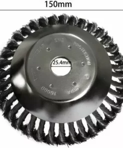 KAEJYIUT Tête Brosse Désherbage Avec Contre-écrou Pour Débroussailleuse, Plateau Désherbage En Fil D'acier Universel, Tête D'herbe Roue Au Manganèse Brosse Pièces De Rechange, 150 X 25,4 Mm -Débroussailleuse Soldes Magasin 65822572 3