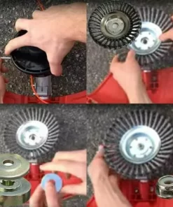 KAEJYIUT Tête Brosse Désherbage Avec Contre-écrou Pour Débroussailleuse, Plateau Désherbage En Fil D'acier Universel, Tête D'herbe Roue Au Manganèse Brosse Pièces De Rechange, 150 X 25,4 Mm -Débroussailleuse Soldes Magasin 65822572 4