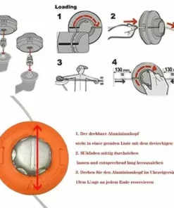KAEJYIUT Tête De Fil Pour Débroussailleuse, Bobine De Fil, Accessoire M10 X 1,25 Mm, Tête En Aluminium épaisse, Sans Démontage -Débroussailleuse Soldes Magasin 65822574 4