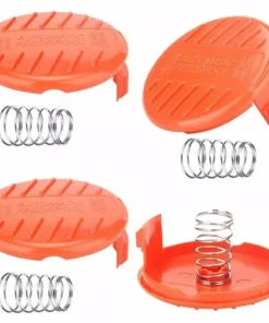 QERSTA Capuchons De Bobine, Capuchons De Bobine 4 Pièces Capuchon De Bobine De Tondeuse, Accessoires De Débroussailleuse, Capuchons De Bobine En ABS Pour Black-Decker, Tondeuse à Gazon Rc-100-P