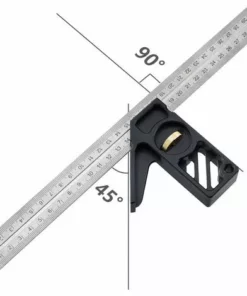 QERSTA Outil De Mesure De Charpentier à Angle De 45 à 90 Degrés Réglable En Alliage D'aluminium De 300 Mm -Débroussailleuse Soldes Magasin 65902258 2