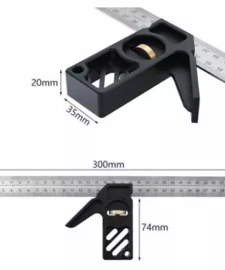 QERSTA Outil De Mesure De Charpentier à Angle De 45 à 90 Degrés Réglable En Alliage D'aluminium De 300 Mm -Débroussailleuse Soldes Magasin 65902258 3