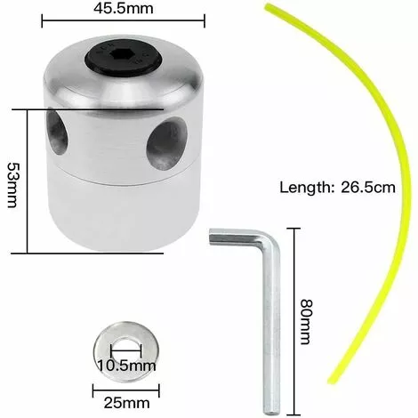 LADACèE Têtes Pour Débroussailleuses Universelle En Aluminium M10 Strimmer Head Avec 4 Fils 1 Clé Hexagonale Et 2 Rondelles Tête Coupe-bordure Pour Tondeuse à Gazon 5 LADACèE Têtes Pour Débroussailleuses Universelle En Aluminium M10 Strimmer Head Avec 4 Fils 1 Clé Hexagonale Et 2 Rondelles Tête Coupe-bordure Pour Tondeuse à Gazon – Image 3