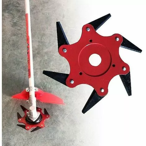 BDD Tête De Désherbeur à Six Lames Pour Tondeuse à Gazon (rouge) 6 BDD Tête De Désherbeur à Six Lames Pour Tondeuse à Gazon (rouge) – Image 4
