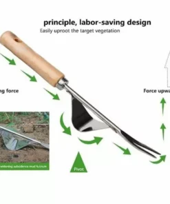 DONTODENT Outil De Jardinage Désherbeur à Main En Acier Inoxydable 2 Stk, Outil De Désherbage Géré Par Extracteur De Mauvaises Herbes Pour Pelouse De Jardin -Débroussailleuse Soldes Magasin 66134062 3