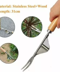 DONTODENT Outil De Jardinage Désherbeur à Main En Acier Inoxydable 2 Stk, Outil De Désherbage Géré Par Extracteur De Mauvaises Herbes Pour Pelouse De Jardin -Débroussailleuse Soldes Magasin 66134062 4