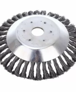 KAEJYIUT Tête De Débroussailleuse Conique En Fil De Fer Noué Pour Tondeuse à Gazon - Plateau De Désherbage En Métal Pour Débroussailleuse ((Diamètre Extérieur200mm, Trou Intérieur 25mm))