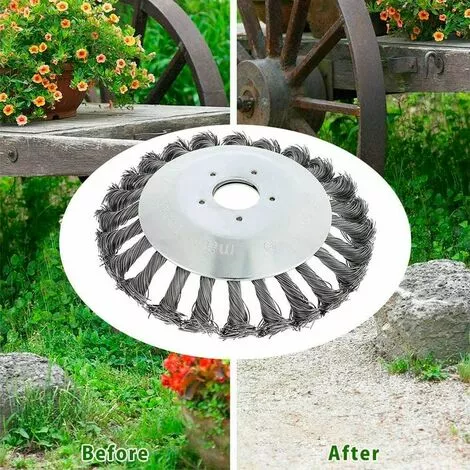 KAEJYIUT Tête De Débroussailleuse Conique En Fil De Fer Noué Pour Tondeuse à Gazon - Plateau De Désherbage En Métal Pour Débroussailleuse ((Diamètre Extérieur200mm, Trou Intérieur 25mm)) 4 KAEJYIUT Tête De Débroussailleuse Conique En Fil De Fer Noué Pour Tondeuse à Gazon - Plateau De Désherbage En Métal Pour Débroussailleuse ((Diamètre Extérieur200mm, Trou Intérieur 25mm)) – Image 2