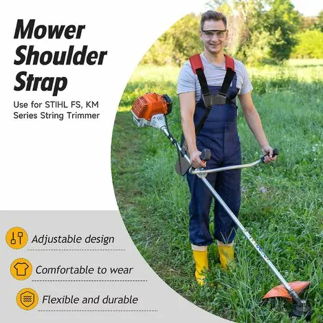 Cisea Sling Trimmer - Tondeuse à Double Harnais D'épaule Avec Ceinture En Nylon Durable Réglable Pour Tondeuse Stihl Fs, Km Series (rouge) 7 Cisea Sling Trimmer - Tondeuse à Double Harnais D'épaule Avec Ceinture En Nylon Durable Réglable Pour Tondeuse Stihl Fs, Km Series (rouge) – Image 5