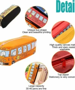 BENOBBY KIDS Trousse Bus Petit Animal, Sac à Crayons Pour Voiture En Toile De Grande Capacité, Personnalisé Grande Capacité Mignon étui à Crayons, Trousse D'autobus Scolaire Mignonne, Pour Garçons Et Filles -Débroussailleuse Soldes Magasin 66626790 3