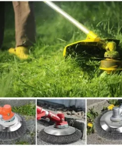 BF 6 Pouces Tete Debroussailleuse Universelle, 150mm*25.4mm Brosse De Desherbage Pour Debroussailleuse, Brosse à Désherber De Mauvaises Herbes Ronde, Pour Pelouse Jardin ​Agriculture -Débroussailleuse Soldes Magasin 66763802 5