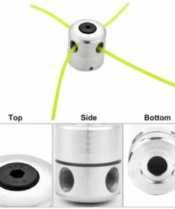 BF Tête De Débroussailleuse Universelle Aluminium Fils Tête Coupe-Bordure Tête Double Fil Bobine Tête Fil Nylon Pour Tondeuse, 1 Têtes De Fil + 4 Fils -Débroussailleuse Soldes Magasin 66764052 2