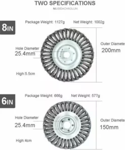 DENUOTOP TêTe De Coupe, Brosse MéTallique Robuste, Disque De Remplacement De La TêTe De Coupe, Pour Les Zones Envahies Par La VéGéTation, L'Herbe Dans Les Coins, La Mousse, Les Jardins, Les Pelouses - Trou De 25,4 Mm (20cm). 9 DENUOTOP TêTe De Coupe, Brosse MéTallique Robuste, Disque De Remplacement De La TêTe De Coupe, Pour Les Zones Envahies Par La VéGéTation, L'Herbe Dans Les Coins, La Mousse, Les Jardins, Les Pelouses - Trou De 25,4 Mm (20cm). -Débroussailleuse Soldes Magasin 66795785 3