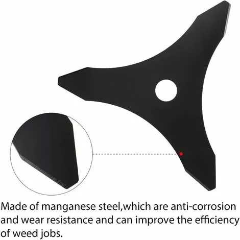OCXIN Couteau Débroussailleuse Couteau à Fourré Avec 3 Couteaux 25,5 Cm, Support 2,54 Cm Couteau à Herbe Taille-bordures Ø 255 Mm Couteau à Herbe Pour Taille-bordures, Robuste Et Utilisable Longtemps 7 OCXIN Couteau Débroussailleuse Couteau à Fourré Avec 3 Couteaux 25,5 Cm, Support 2,54 Cm Couteau à Herbe Taille-bordures Ø 255 Mm Couteau à Herbe Pour Taille-bordures, Robuste Et Utilisable Longtemps – Image 5