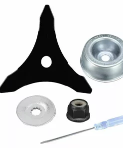 FLETéçA 12"x 3T Lame De Débroussailleuse Avec Kit D'entretien D'accessoire D'adaptateur De Lame De Tondeuse à Gazon De Machine De Jardinage Pour Mauvaises Herbes Fraîches Et Tondeuse.