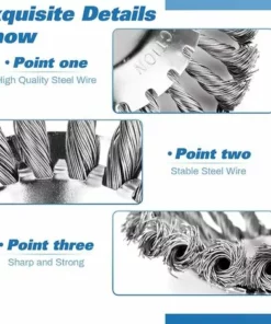 OCXIN 2 Pièces Débroussailleuse Contre Les Mauvaises Herbes, Brosse Ronde Pour 150 Diamètre De Sol, Brosse Contre Les Mauvaises Herbes Pour Débroussailleuse Coupe-herbe Jardin Brique Route Pavage Enlèvement De L'herbe, Alésage 25,4 Mm -Débroussailleuse Soldes Magasin 66998461 5