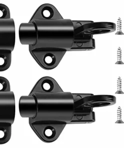 VOCTEIN Lot De 2 Loquets De Porte Automatiques – Loquets De Porte En Alliage De Zinc Loquets à Ressort Loquets De Porte à Rebond Automatique, Loquets De Porte à Rebond à Ressort Avec Vis, Pour Portes D'armoire (noir)