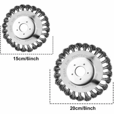TANèTUE Tête De Désherbage Fil D'acier,6 Pouce Brosse Rotative Disque De Pinceau à Roue Jardin Agriculture 4 TANèTUE Tête De Désherbage Fil D'acier,6 Pouce Brosse Rotative Disque De Pinceau à Roue Jardin Agriculture – Image 2