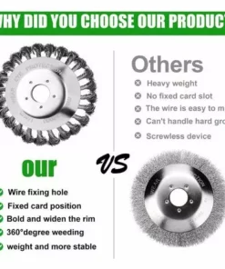 TANèTUE Tête De Désherbage Fil D'acier,6 Pouce Brosse Rotative Disque De Pinceau à Roue Jardin Agriculture 9 TANèTUE Tête De Désherbage Fil D'acier,6 Pouce Brosse Rotative Disque De Pinceau à Roue Jardin Agriculture -Débroussailleuse Soldes Magasin 67426636 3
