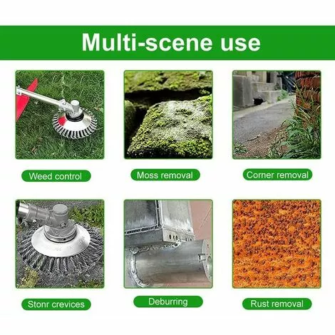 TANèTUE Tête De Désherbage Fil D'acier,6 Pouce Brosse Rotative Disque De Pinceau à Roue Jardin Agriculture 7 TANèTUE Tête De Désherbage Fil D'acier,6 Pouce Brosse Rotative Disque De Pinceau à Roue Jardin Agriculture – Image 5