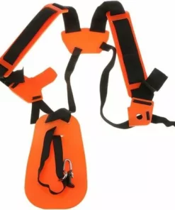 AOUGO Strimmer Double Bandoulière Harnais Ceinture Rembourrée Ceinture Pour Débroussailleuse Tondeuse Jardin Sécateur (Orange)