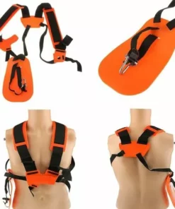 AOUGO Strimmer Double Bandoulière Harnais Ceinture Rembourrée Ceinture Pour Débroussailleuse Tondeuse Jardin Sécateur (Orange) -Débroussailleuse Soldes Magasin 67646019 3