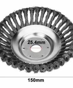 ENLENK Brosse De Débroussailleuse à Gazon, 150x25.4mm Brosse à Désherber Ronde Pour éliminer Les Mauvaises Herbes, Tête Brosse Rotative Avec Roue En Fil D'acier Massif Pour Jardin Agriculture(6 Pouce) -Débroussailleuse Soldes Magasin 67677865 2