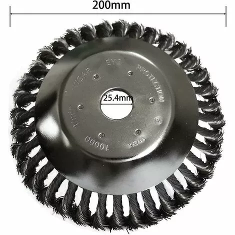 THSINDE THSIDNE Tête De Brosse Contre Les Mauvaises Herbes Avec Contre-écrou Pour Débroussailleuse, Plateau De Désherbage Universel En Fil D'acier, Pièces De Rechange De Brosse De Roue De Manganèse De Tête D'herbe, 200 X 25,4 Mm 5 THSINDE THSIDNE Tête De Brosse Contre Les Mauvaises Herbes Avec Contre-écrou Pour Débroussailleuse, Plateau De Désherbage Universel En Fil D'acier, Pièces De Rechange De Brosse De Roue De Manganèse De Tête D'herbe, 200 X 25,4 Mm – Image 3