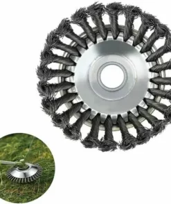 Jardin Piscine Brosse De Débroussailleuse à Gazon, 6 Pouce Tête De Tondeuse à Fil Avec Roue En Fil D'acier Solide, Brosse à Désherber Ronde En Métal LangRay