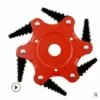 QERSTA Tête De Débroussailleuse En Métal à 6 Dents - Tête De Tondeuse à Gazon De Jardin 2 Commandes - Lame Rouge, Noire