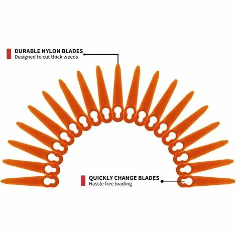 LLOVE Lame De 100 Pièces Pour Débroussailleuse, Lame En Plastique Pour Tondeuse Sans Fil 5 LLOVE Lame De 100 Pièces Pour Débroussailleuse, Lame En Plastique Pour Tondeuse Sans Fil – Image 3